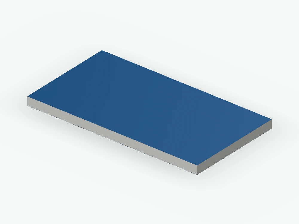 Стеновая сэндвич-панель 60 × 1200 мм, пенополистирол, гладкая, синяя — техническая визуализация
